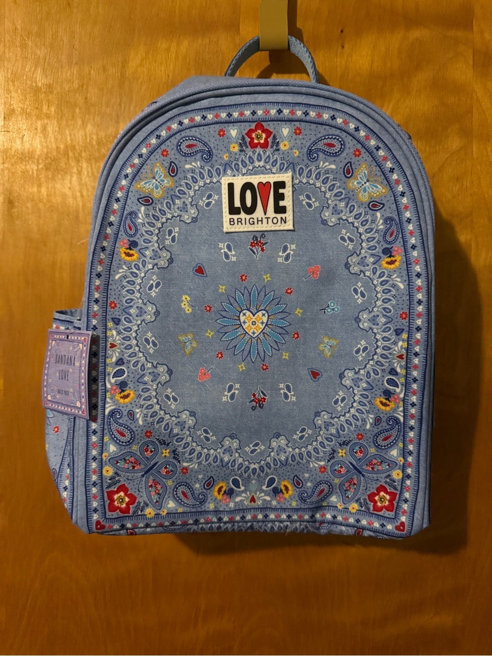 Brighton Bandana Love Backpack NWT Blue Paisley Butterfly Travel Bag